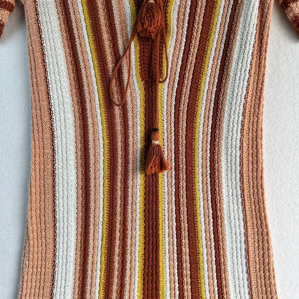 ❌SOLD❌ Free People Sunset Lollipop Womens Size Small Orange Brown Striped Boho - Picture 3 of 12